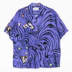 WACKO MARIA ワコマリア x TIM LEHI ティム リーハイ HAWAIIAN SHIRT S/S TIMLEHI-WM-HI27 ハワイアン シャツ パープル アロハシャツ タイガー 虎 半袖｜nanainternational