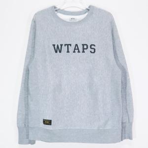 WTAPS ダブルタップス 16AW DESIGN CREW NECK 01/SWEATSHIRT.COTTON.LOOPWHEEL 162ATDT-CSM06 デザインクルーネック スウェットシャツ コットン グレー トップス｜nanainternational