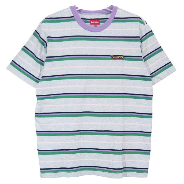 SUPREME 18SS HEATHER STRIPE TOP ヘザー ストライプ トップ パープル...