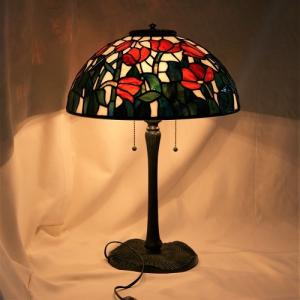 ステンドグラス吊り下げミニランプ・8面体（緑） : ステンドグラス