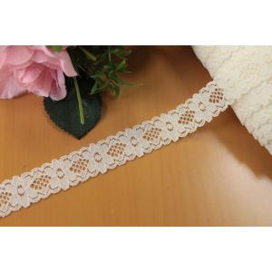 送料無料！5ｍ！幅2.2cm綺麗なリバーストレッチレース　オフホワイトマスクゴムに[4825]