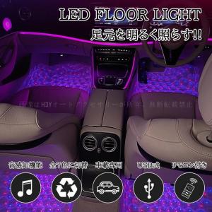 フロアライト LED フットライト 足元 車内 照明 インテリア イルミネーション 装飾 ルームランプ シガーソケット TS090