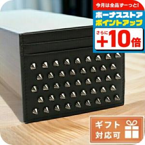 クリスチャン 名刺入れ コンパクト ルブタン カードケース レディース Christian Louboutin CALF PARIS-SPIKES カーフ 3165043 BLACK-GUNMETAL ブラック 財布
