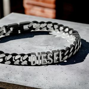 ディーゼル ブランド ブレスレット メンズ レディース DIESEL ステンレススチール DX1386040 ブラック シルバー アクセサリー おしゃれ プレゼント ギフト｜nanaple-ya