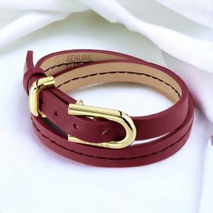 今なら最大+25倍 フルラ ブレスレット レディース ブランド BUCKLE BRACELET エコレザー FJ0412BTU ワインレッド アクセサリー｜nanaple-ya