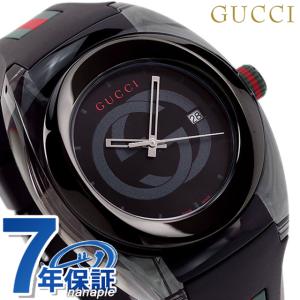 毎日さらに+10倍 グッチ 時計 スイス製 メンズ 腕時計 ブランド YA137107A シンク 46mm オールブラック マルチカラー