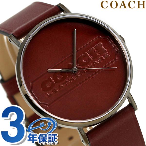 コーチ チャールズ クオーツ 腕時計 ブランド メンズ 14602598 アナログ ワインレッド 赤