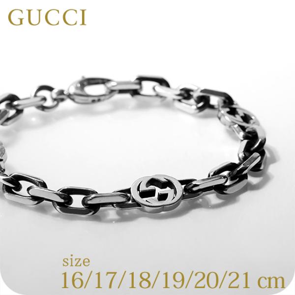 グッチ ブレスレット メンズ レディース GUCCI インターロッキングG sterling sil...