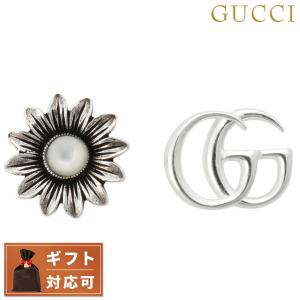 6/5はさらに+19倍 グッチ GUCCI 527390 J8440 8184 GGマーモント ダブルG フラワー アシンメトリー スタッド ピアス シルバー/ホワイト レディース｜nanaple