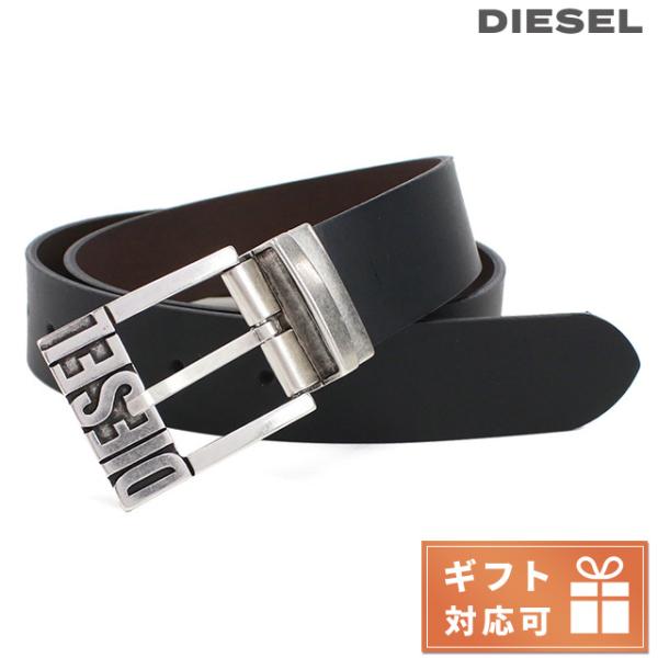 ディーゼル ブランド ベルト メンズ DIESEL レザー ルーマニア X08879 ブラック ブラ...