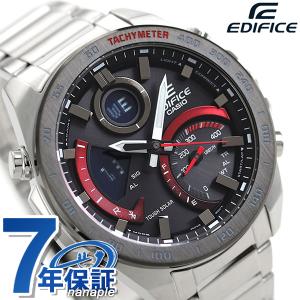 カシオ エディフィス 海外モデル ソーラー ECB-900 メンズ アナデジ ECB-900DB-1ADR CASIO EDIFICE 腕時計 Bluetooth ブラック レッド｜腕時計のななぷれ