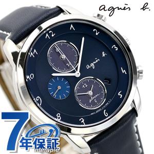 アニエスベー 時計 メンズ ソーラー クロノグラフ FBRD972 agnes b. マルチェロ ネイビー 革ベルト