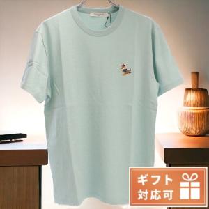 メゾンキツネ Tシャツ メンズ ブランド コットン100% ポルトガル KM00102 BLUE HAZE ブルー系 ファッション 選べるモデル 父の日 プレゼント 実用的｜nanaple