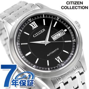 シチズン コレクション メカニカル クラシックデイ＆デイト 自動巻き 腕時計 ブランド メンズ CITIZEN COLLECTION NY4050-62E ブラック 黒 日本製｜nanaple