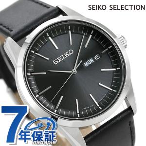 セイコー SEIKO メンズ 腕時計 ブランド カレンダー 日本製 ソーラー SBPX123 セイコーセレクション ブラック 革ベルト 父の日 プレゼント 実用的