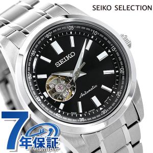 6/2はさらに+11倍 セイコー メンズ 腕時計 ブランド 日本製 メカニカル オープンハート SCVE053 SEIKO セイコーセレクション ブラック 父の日 プレゼント 実用的｜nanaple