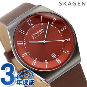 スカーゲン GRENEN クオーツ 腕時計 ブランド メンズ 革ベルト SKW6856 アナログ レッドブラウン ブラウン 赤 プレゼント 実用的