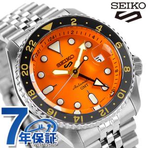 5/5はさらに+10倍 セイコー5 スポーツ ファイブスポーツ 限定モデル SKX GMTモデル 自動巻き 機械式 メンズ 腕時計 ブランド SSK005KC SEIKO オレンジ｜nanaple