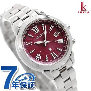 セイコー ルキア SEIKO LUKIA 電波ソーラー チタン レディース 腕時計 SSQV019 ワインレッド 赤 時計 綾瀬はるか