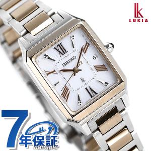 セイコー ルキア ソーラー電波 レディース 腕時計 ブランド スクエア SSVW160 SEIKO シルバー シャンパンゴールド
