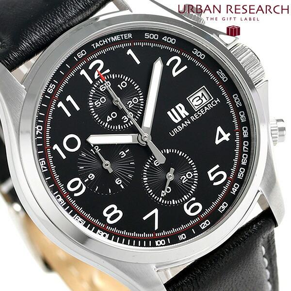5/5はさらに+10倍 クロノグラフ 革ベルト 腕時計 ブランド UR003-01 アーバンリサーチ...