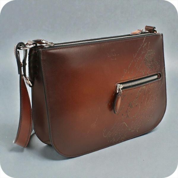 中古 ベルルッティ ショルダーバッグ メンズ ブランド BERLUTI カリグラフィ シエナ メッセ...