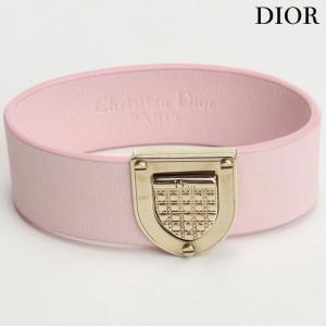 中古 クリスチャンディオール バングル レディース ブランド Christian Dior バングル レザー B0683 DRALE 304M ピンク｜nanaple