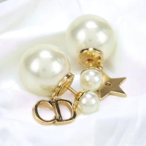 中古 クリスチャンディオール ピアス レディース ブランド Christian Dior ディオール トライバル ピアス ゴールド アクセ｜nanaple