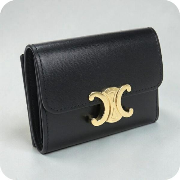 中古 セリーヌ 三つ折り財布 三折財布 レディース ブランド CELINE トリオンフ コンパクトウ...