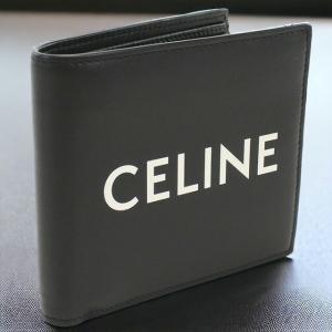 中古 セリーヌ 二折財布 メンズ ブランド CELINE バイフォールド ウォレット 10C87 3DME 38SI ブラック 財布｜nanaple