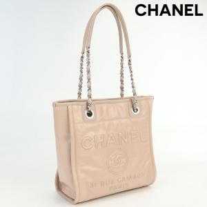 中古 シャネル トートバッグ レディース ブランド CHANEL ドーヴィル チェーントート レザー A93256 ピンク｜nanaple