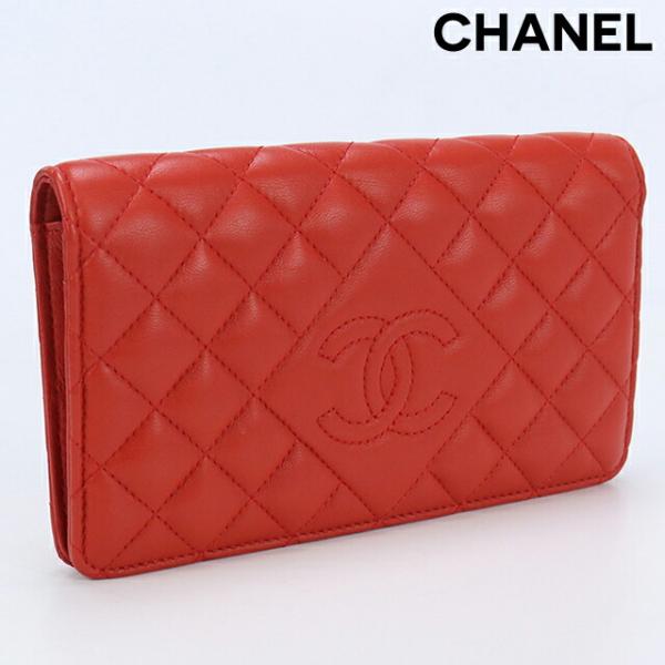 中古 シャネル 長財布ニ折小銭入付き レディース ブランド CHANEL マトラッセ 長財布二折 ラ...