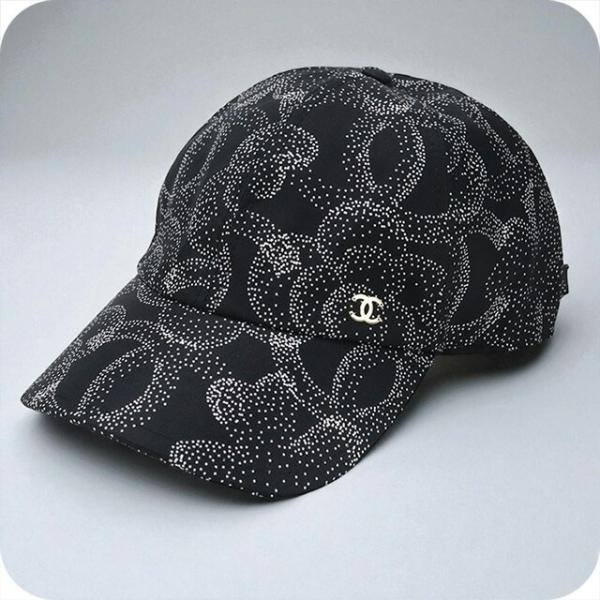 中古 シャネル キャップ レディース ブランド CHANEL カメリア ブラック 帽子
