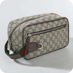 中古 グッチ クラッチバッグ メンズ ブランド GUCCI GGスプリーム ミディアム GG コスメティックケース 856041 ベージュ
