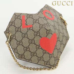 中古 グッチ ショルダー レディース ブランド GUCCI GGスプリーム スモールハートショルダーバッグ PVC 678131 ベージュ｜nanaple