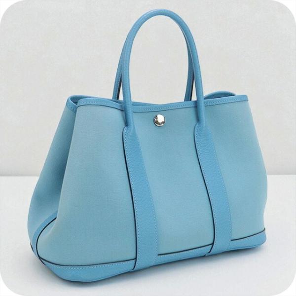 中古 エルメス トートバッグ レディース ブランド HERMES ガーデンパーティーTPM ブルー ...