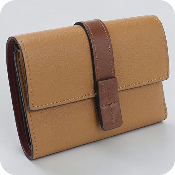中古 ロエベ 三つ折り財布 三折財布 コンパクト レディース ブランド LOEWE アナグラム バー...