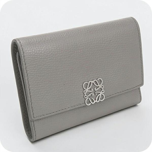 中古 ロエベ 三つ折り財布 三折財布 コンパクト レディース ブランド LOEWE アナグラム バー...