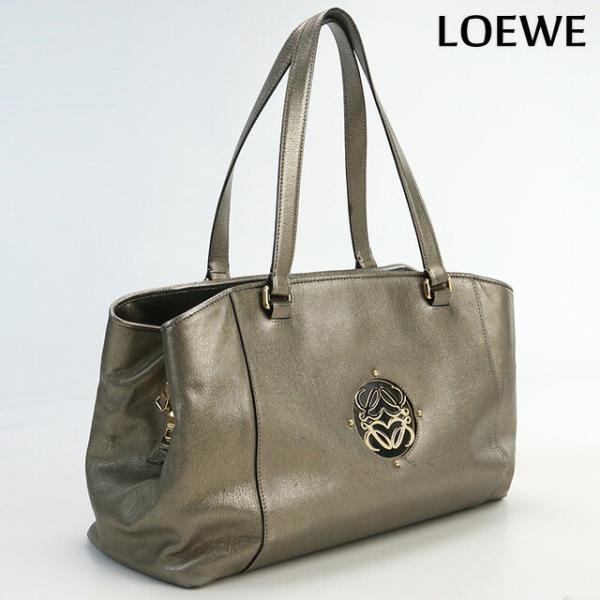 中古 ロエベ トートバッグ レディース ブランド LOEWE マイア トートバッグ レザー ゴールド...