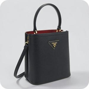 中古 プラダ ハンドバッグ レディース ブランド PRADA パニエ サフィアーノレザー スモールバッグ 2WAY 1BA217 ブラック