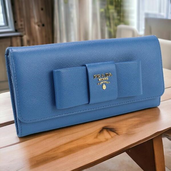 中古 プラダ 長財布ニ折小銭入付き レディース ブランド PRADA サフィアーノレザー財布 レザー...