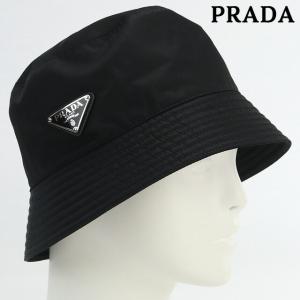 中古 プラダ ハット ユニセックス ブランド PRADA バケットハット ナイロン 1HC137 2DMI ブラック 帽子｜nanaple