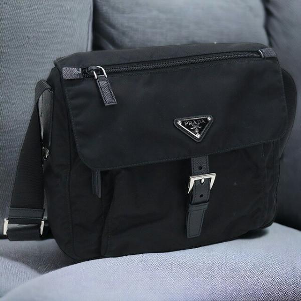 中古 プラダ 斜め掛け レディース ブランド ブラック ショルダーバッグ PRADA ショルダーバッ...