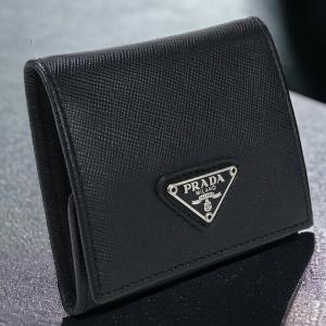 中古 プラダ 小銭入れ メンズ ブランド PRADA コインケース 1M0935 ブラック 財布｜nanaple