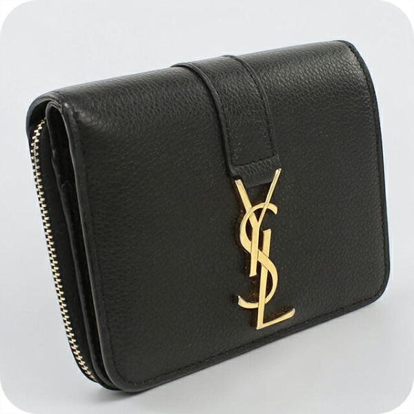 中古 サンローラン 二つ折り財布 二折財布 コンパクト レディース ブランド SAINT LAURE...