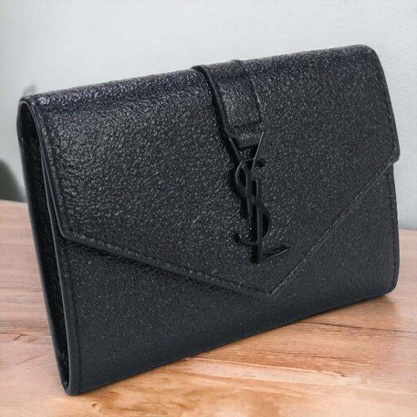 中古 サンローラン カードケース レディース ブランド SAINT LAURENT フラップ付き カ...