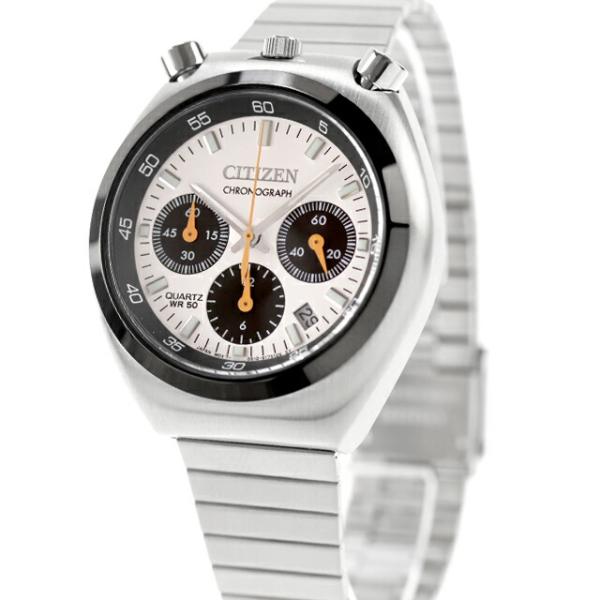 中古 美品 シチズン CITIZEN レコードレーベル ツノクロノ 復刻 パンダ ブルヘッド クロノ...