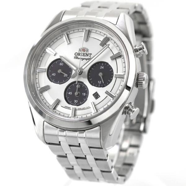 中古 美品 オリエント ORIENT コンテンポラリー ソーラーパワード クロノグラフ パンダ RN...