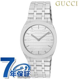 5/15はさらに+10倍 GUCCI 25H クオーツ 腕時計 ブランド レディース YA163402 アナログ シルバー スイス製｜nanaple