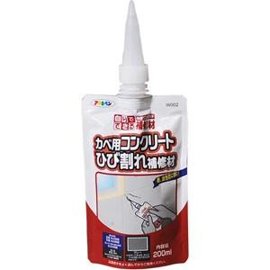 【アサヒペン】補修材 ワンタッチ カベ用コンクリートひび割れ補修【W002 200ml グレー】